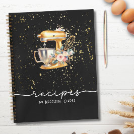 Cuaderno Utensilios para hacer panadería Purpurinoso de oro