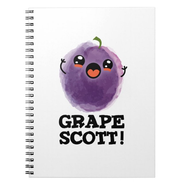 Cuaderno Uva Scott Fruta Divertida Chiste de Uva  (Frente)