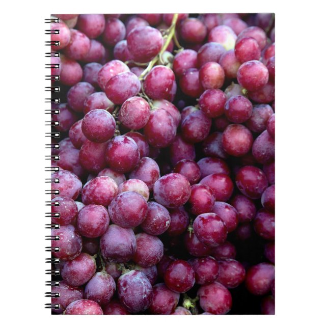 Cuaderno Uvas De Vino Rojo: Fondo Lusoso. (Frente)