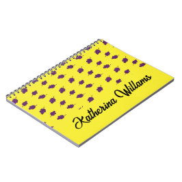 Cuaderno Uvas moradas personalizadas amarillas