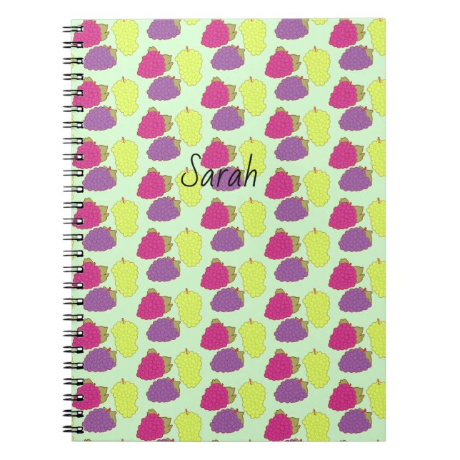 Cuaderno Uvas Rojas, Verdes Y Púrpura (Frente)