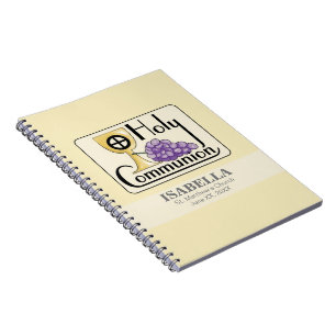 Cuaderno Uvas y Copa para Primera Comunión, Personalizable