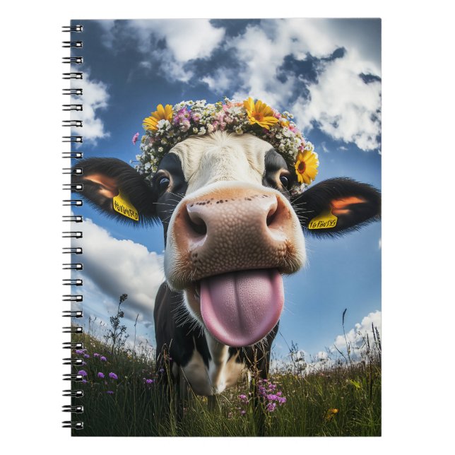 Cuaderno Vaca alegre en flor (Frente)