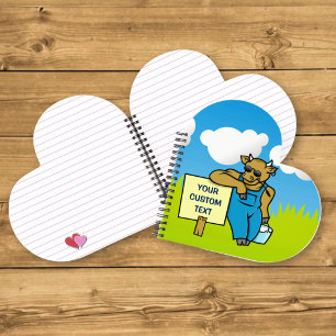 Cuaderno Vaca con letrero