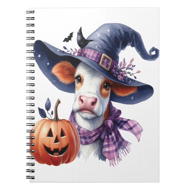 Cuaderno Vaca de Halloween con caída (Frente)