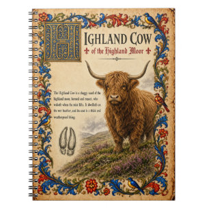 Cuaderno Vaca de las Tierras Altas, Arte de Bestiario Medie