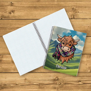 Cuaderno Vaca de las Tierras Altas con bufanda Christie Tar