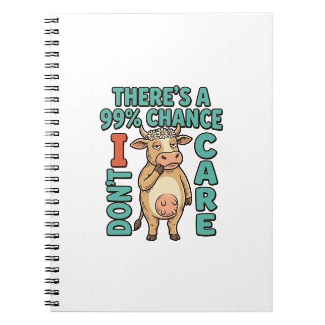 Cuaderno Vaca Divertida 99% De Probabilidad No Me Importa G (Frente)
