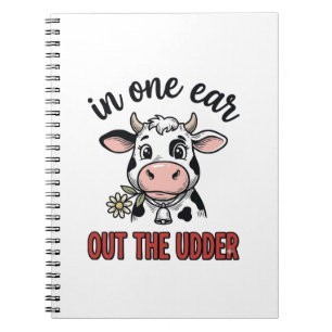 Cuaderno Vaca Divertida Con Una Oreja Fuera De La Camiseta