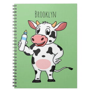 Cuaderno Vaca feliz con personalizado de biberón