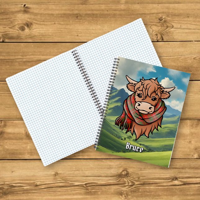 Cuaderno Vaca Highland con Bruce Tartan Scarf (Subido por el creador)