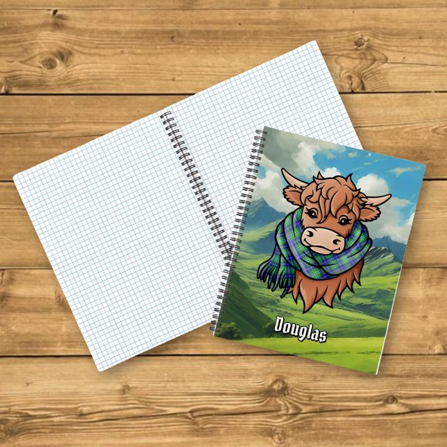 Cuaderno Vaca Highland con Douglas Tartan Scarf (Subido por el creador)