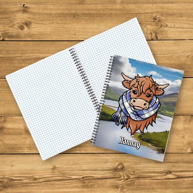 Cuaderno Vaca Highland con Hannay Tartan Scarf (Subido por el creador)