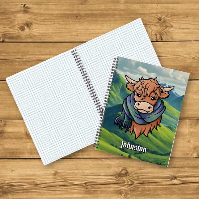 Cuaderno Vaca Highland con Johnston Tartan (Subido por el creador)
