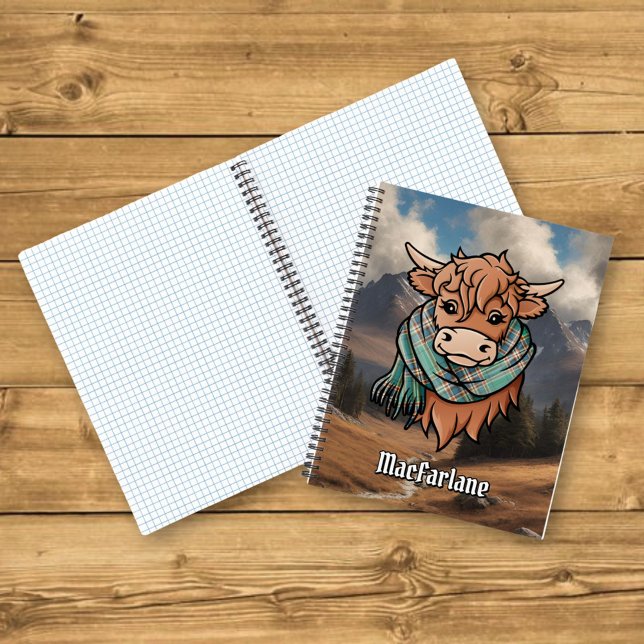 Cuaderno Vaca Highland con MacFarlane cazando la escarfa de (Subido por el creador)