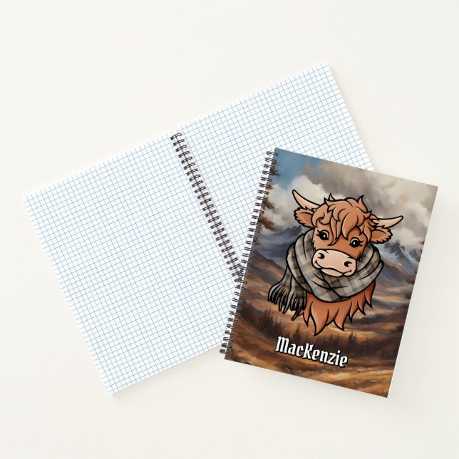 Cuaderno Vaca Highland con MacKenzie cazando la escarfa de  (Interior)