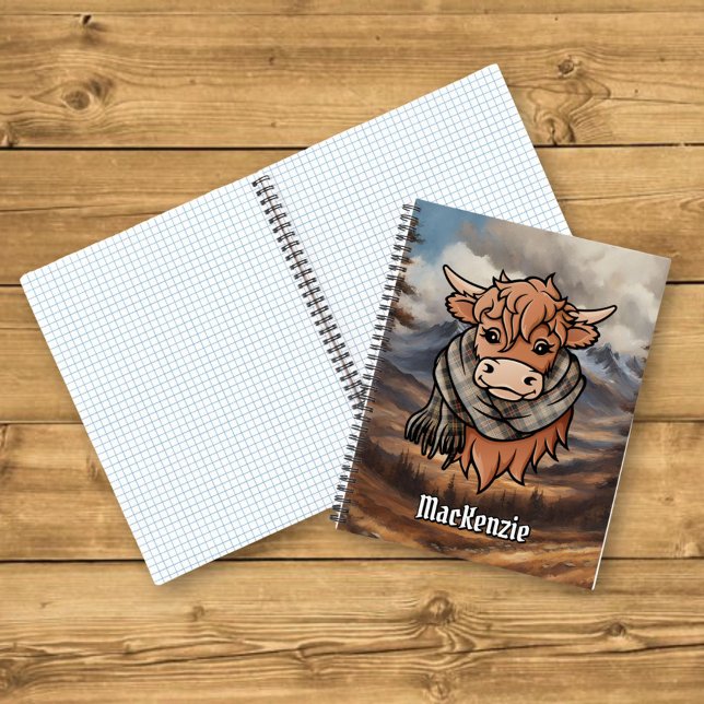 Cuaderno Vaca Highland con MacKenzie cazando la escarfa de  (Subido por el creador)