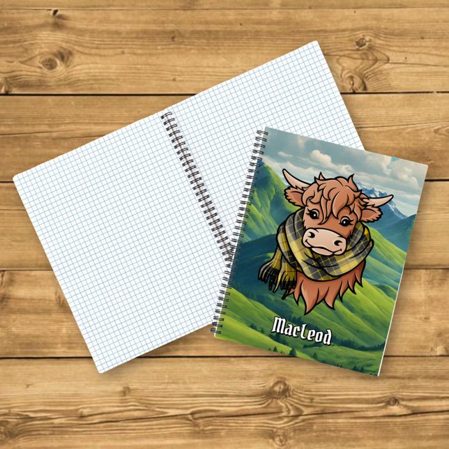 Cuaderno Vaca Highland con MacLeod de Lewis Tartan Scarf (Subido por el creador)