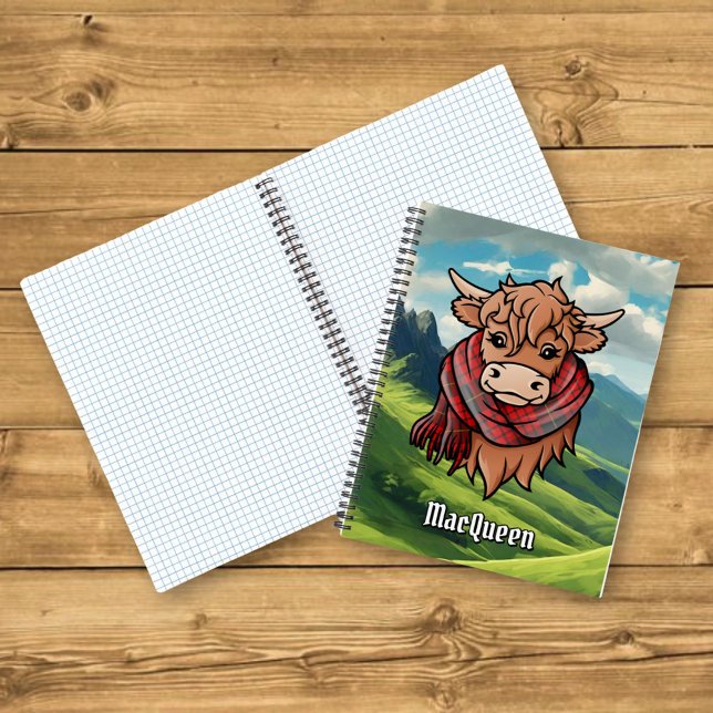 Cuaderno Vaca Highland con MacQueen Tartan Scarf (Subido por el creador)