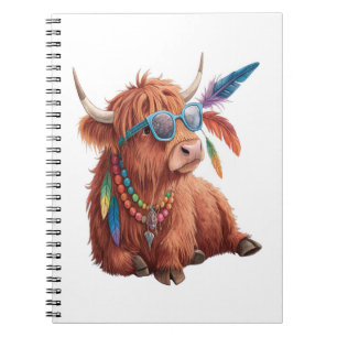 Cuaderno Vaca Highland Png, Vaca Genial Png, Gafas de Sol