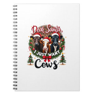 Cuaderno Vaca Navidad Querido Santa Solo Quiero Vacas Diver
