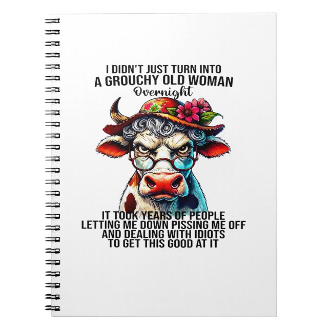 Cuaderno Vaca, no me convertí en una mujer vieja y grosera (Frente)