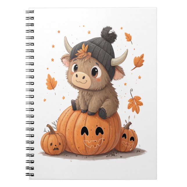 Cuaderno Vaca Retro Halloween Highland (Frente)