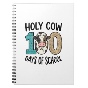 Cuaderno Vaca Sagrada 100 Días de Escuela Camiseta de Vaca