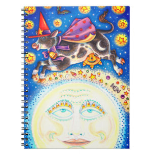 CUADERNO VACA SOBRE EL HOMBRE EN LA LUNA, COLORIDO LÁPIZ