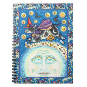CUADERNO VACA SOBRE EL HOMBRE EN LA LUNA, COLORIDO LÁPIZ