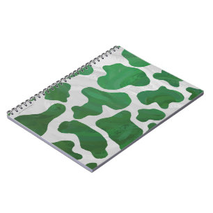 Cuaderno Vaca Verde y Estampado Blanco
