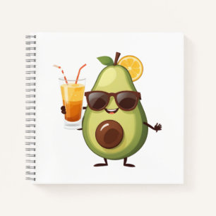 Cuaderno Vacaciones alegres y divertidas de aguacate Fruta 