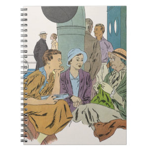 Cuaderno Vacaciones antiguas, barco de crucero de pasajeros