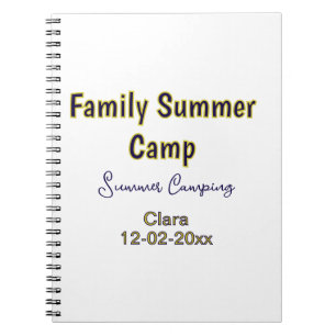 Cuaderno Vacaciones de camping familiar personalizadas agre