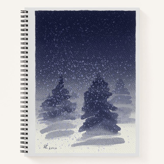 Cuaderno Vacaciones de invierno de color acuático (Anverso)