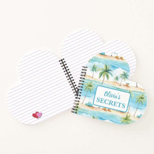 Cuaderno Vacaciones de verano en palmeras de playa - Person (Interior)