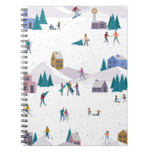 Cuaderno Vacaciones en los Alpes de Invierno: gente activa 