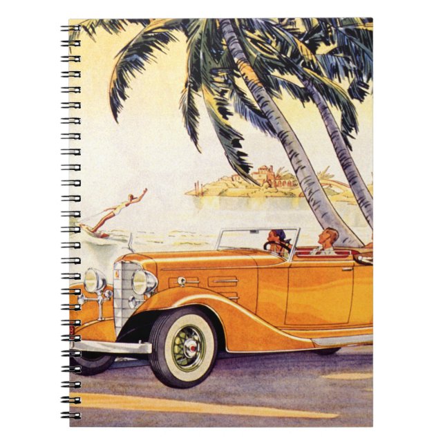Cuaderno Vacaciones familiares antiguas en un coche convert (Frente)