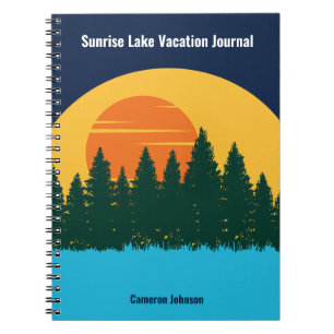 Cuaderno Vacaciones familiares en lago Cute Sunset personal