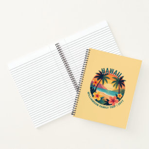 Cuaderno Vacaciones familiares personalizadas retro Hawai t