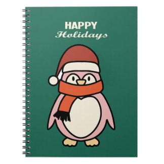 Cuaderno vacaciones felices pingüino rosa