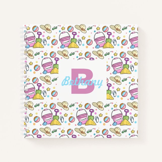 Cuaderno Vacaciones personalizadas de Doodles de vacaciones (Anverso)