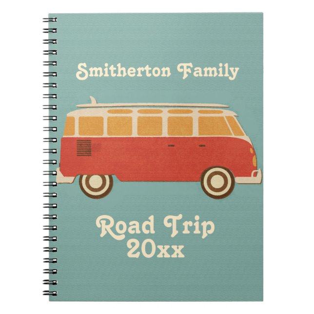 Cuaderno Vacaciones Retro Sixties Van Family Road Trip (Frente)