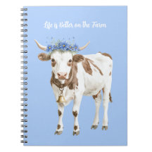 Vacas Flores Azules