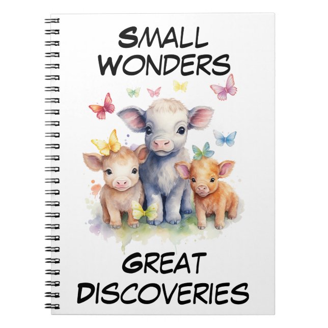 Cuaderno Vacas y mariposas personalizables (Frente)