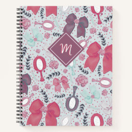 Cuaderno Vacas y Rosas grisáceos románticos