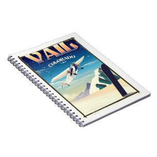Cuaderno Vail Colorado poster de viajes vintage