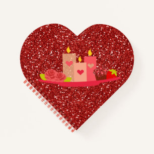 Cuaderno Valentine Candles Potpourri Red Faux Purpurina