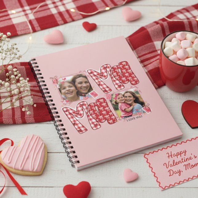 Cuaderno Valentine Mom and Child Pink Red Plaid Hearts (Subido por el creador)