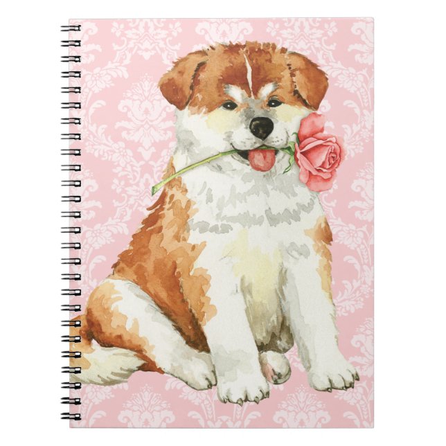 Cuaderno Valentine Rosa Akita (Frente)